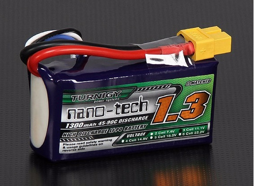 Bateria Lipo Turnigy Nanotech 1300mah 3s 11.1v 45-90c