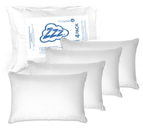 Almohada Stefano Zanni Tradicional 4 pack tradicional 66 cm x 10 cm blanca por 4 unidades