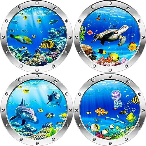 Pegatinas De Pared De Mundo Oceánico, 4pcs