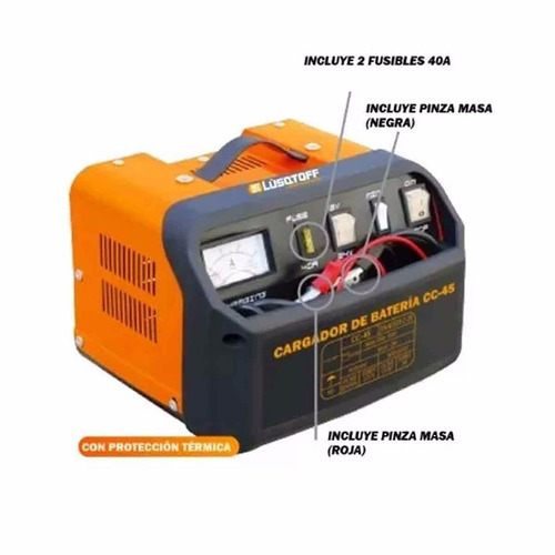 Cargador De Bateria Portatil Lusqtoff Lcc-45 12-24 V