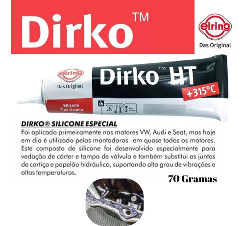 Cola Silicone Preta Black Motor Alta Temperatur Dirko Elring