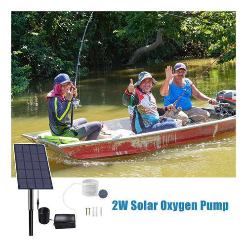 2w Plug-in Bomba De Oxigênio Solar Aquário Oxigenador De Aqu