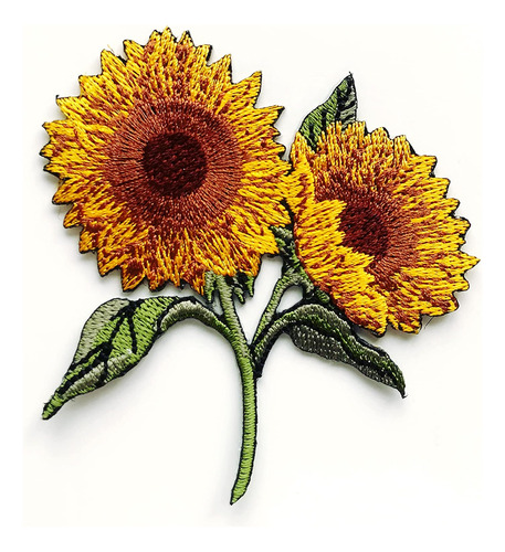 Th Pretty Sunflower Flores Verano Logo1 Parches Aplique...