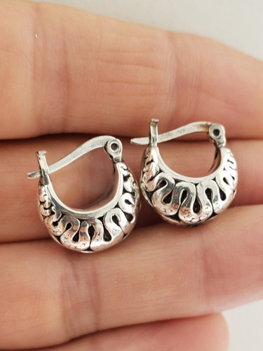 Imagen 2 de 4 de Aros Colgantes Modelo Milano En Plata 925