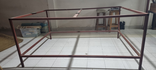 Base Mesa Hierro. Ideal Para Trabajo. 2.06x1.50x90.patas 3x3 Bordó (Usado)