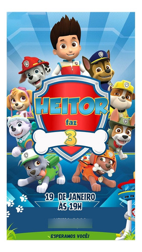 Convite Digital Escolha O Seu Envio Imediato Patrulha Canina