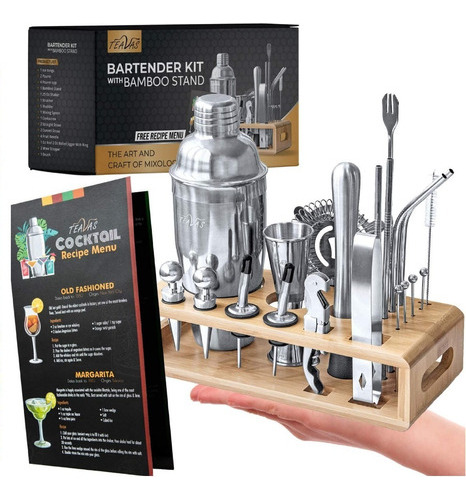 Kit Para Cocteles Bar Profesional Fiesta 25 Piezas + Recetas