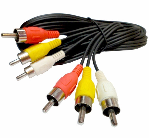 Cable Audio Y Video 3 Rca Macho A 3 Rca Macho 3 Metros Blist