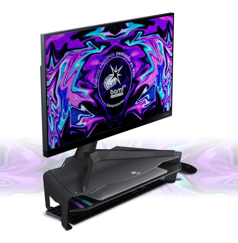 Imagen 1 de 9 de Soporte Monitor Gamer Bam G5a Alto + Estante Acero Premium!!
