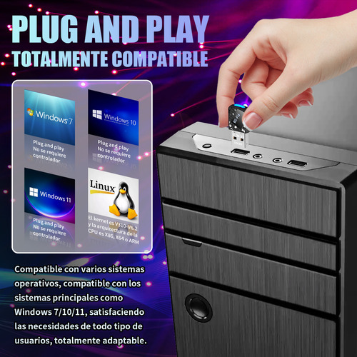 Mini Adaptador Usb Wifi6 Dual Computadora Pc Laptop