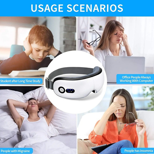 Compresa Caliente, Gafas De Masaje Ocular Con Bluetooth