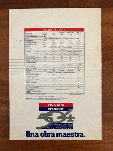 Folleto De Agencia Original Peugeot 504 Pick Up Olivos - Zwt (Usado)