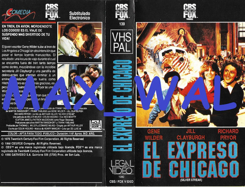 El Expreso De Chicago Vhs Gene Wilder Richard Pryor Nuevo