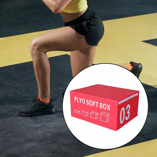 Caja De Salto Pliométrica Multifuncional De Rojo 45cm Alto