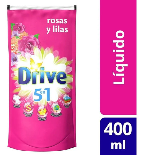 Jabon Liquido Drive 5 En 1 Rosas Y Lilas Doy Pack 400 Ml