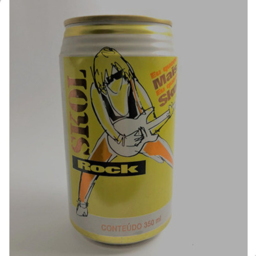 Lata Vazia Antiga Cerveja Skol Rock Versao 2 - Ano 1997
