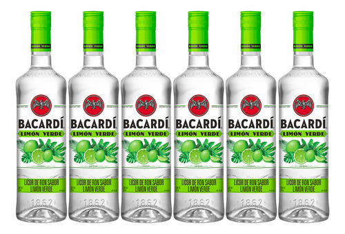 Pack De 6 Ron Bacardi Limón Verde 750 Ml