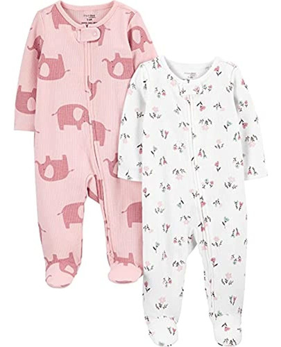 Simple Joys By Carter's Baby Girls '2-way Zip Thermal Footed