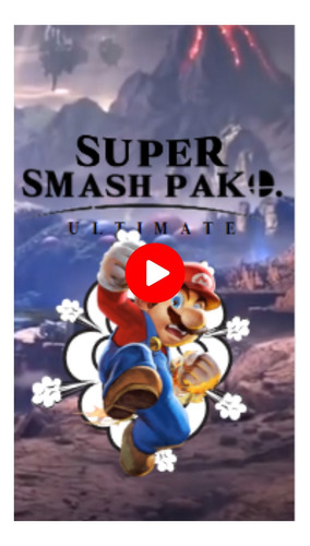 Super Smash Bros Video Invitación Cualquier Tema/personaje