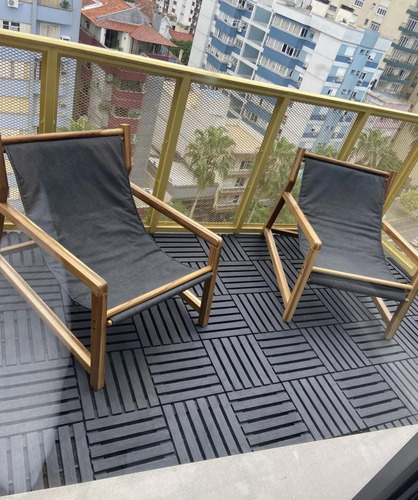 Kit 15 Deck Madeira Plástico Encaixe Modular Varanda Preto