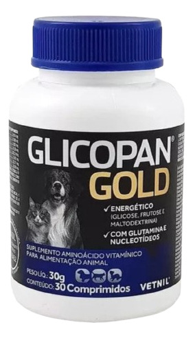 Glicopan Gold Cães E Gatos 30 Comprimidos Vetnil 2 Unidades