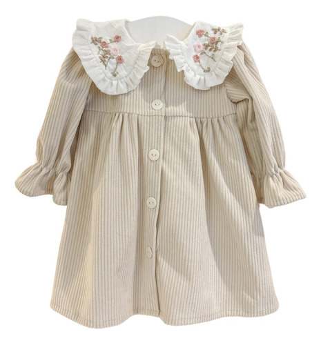 Vestido Pana Niña, Bordado A Mano