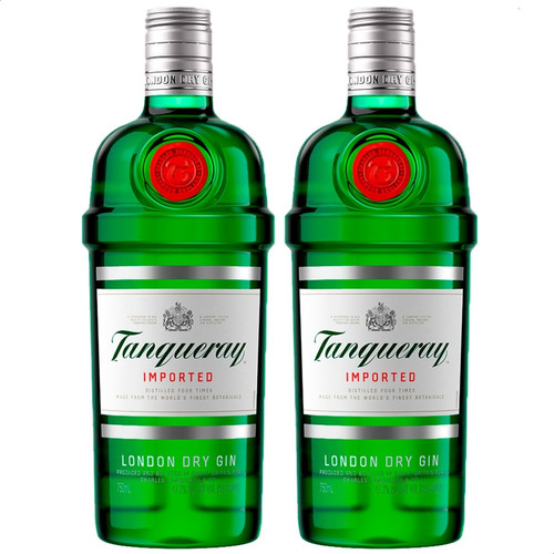 Gin Tanqueray London Dry Destilado 4 Veces Pack X2 Botellas
