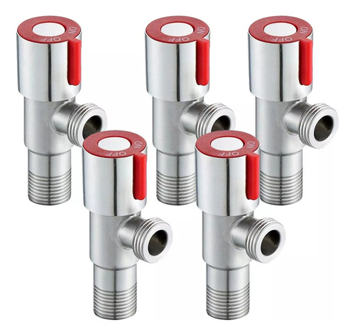 5 Uds Llaves De Paso Griferia Angular Acero Inox He-he 1/2