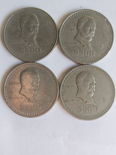Lote De Monedas 500 Pesos Madero (1986-1989)