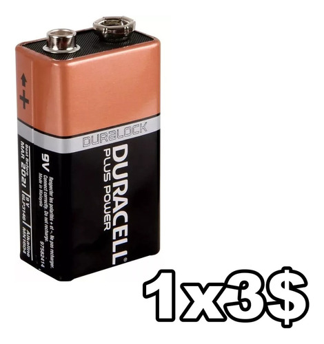 Pila  Bateria Duracell 9v Rectangular