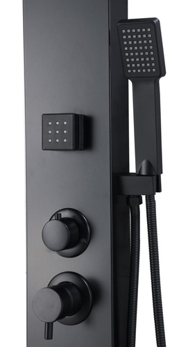 Imagen 3 de 6 de Columna De Ducha Escocesa Panel Hidromasaje Jets Metal Negro