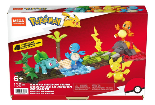 Figuras De Construcción Mega Construx Pokémon Equipo Kanto 130 Multicolor