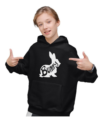 Sudadera Negra Infantil De Rap Estampadad De Bad Bunny