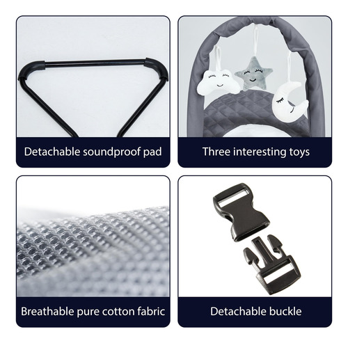 Asiento Portátil Para Bebés 0 A 18 Meses Color Gris