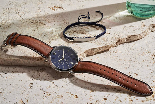 Set De Reloj Hombre Fossil Neutra Chrono Color de la correa Marrón