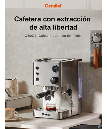 Cafetera Espresso Semiautomática Doméstica Gemilai G3007l