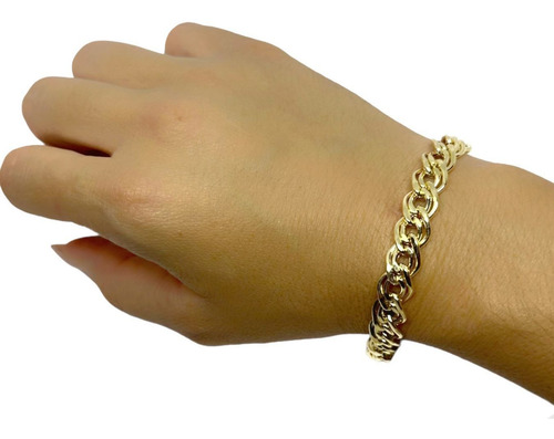 Pulseira Romana Grossa Ouro 18k 750 22 Cm 10 Mm