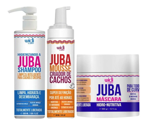 Kit Widi Care Juba Shampoo + Mousse + Máscara Nutritiva