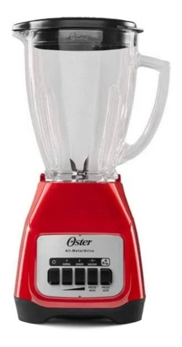 Imagen 1 de 3 de Licuadora Oster BLSTKAG-RPB 1.5 L roja con vaso de vidrio 220V
