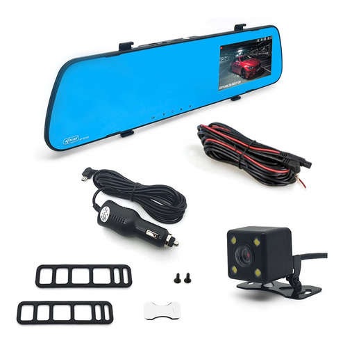 Retrovisor Com Tela + Câmera + Sensor Ré Branco Fox 2009
