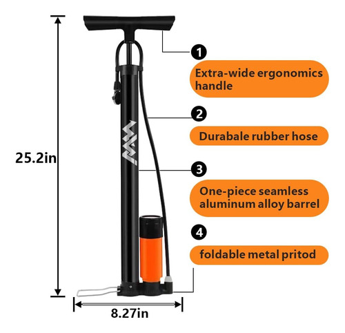 Bombas De Piso Manuales Para Bicicletas De Carretera Con Man