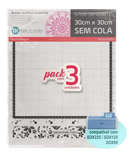 Kit 3 Bases De Corte 30x30 Brother Scanncut Sdx - Sem Cola