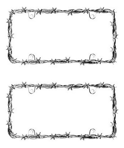 Marco - Barbed Wire Ii Chrome License Plate Frame - 2 Pack