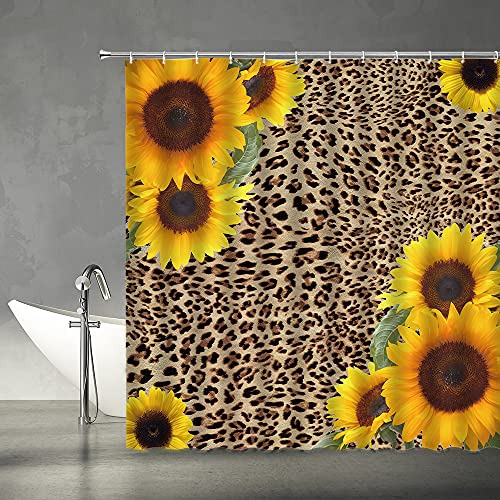 Cortina De Ducha Estampada De Leopardo, Estampado De Pi...