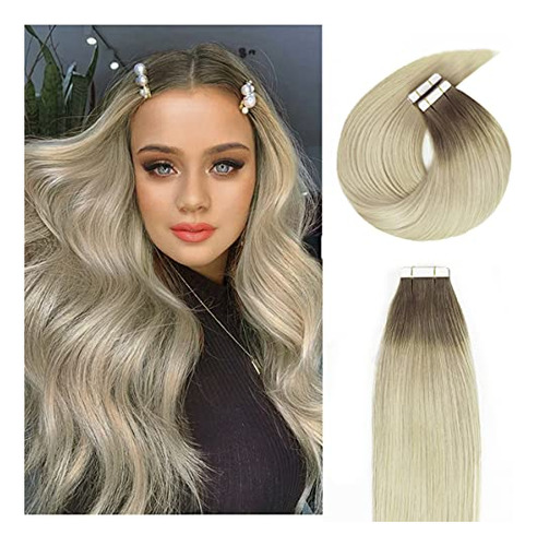 Anrosa Pelo Extensiones Cinta En 18 Pulgadas Pu Bkwvp