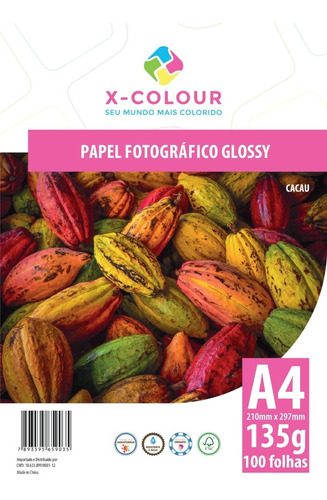 Imagem 1 de 1 de Papel Fotográfico A4 Glossy 135g - 100 Folhas - X-colour