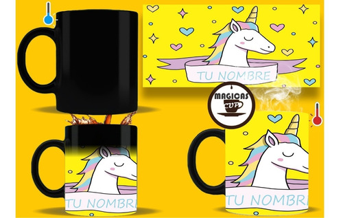 Taza Mágica Unicornio Nombre Personalizable