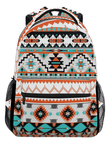 Auuxva Mochila Geométrica Étnica Azteca Para Viajes, Escu.