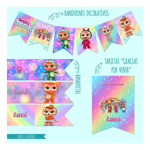 Bebes Llorones Kit Cumpleaños Imprimible Editable
