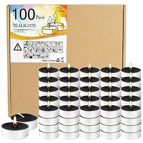 100 Velas De Té Granel Sin Fragancia, Velas Votivas Ne...